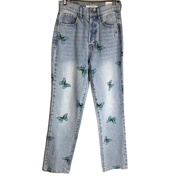 PacSun Eco Butterfly Dad Jean High Rise Straight Leg Button Fly Light Wash Sz 24 - Picture 11 of 13